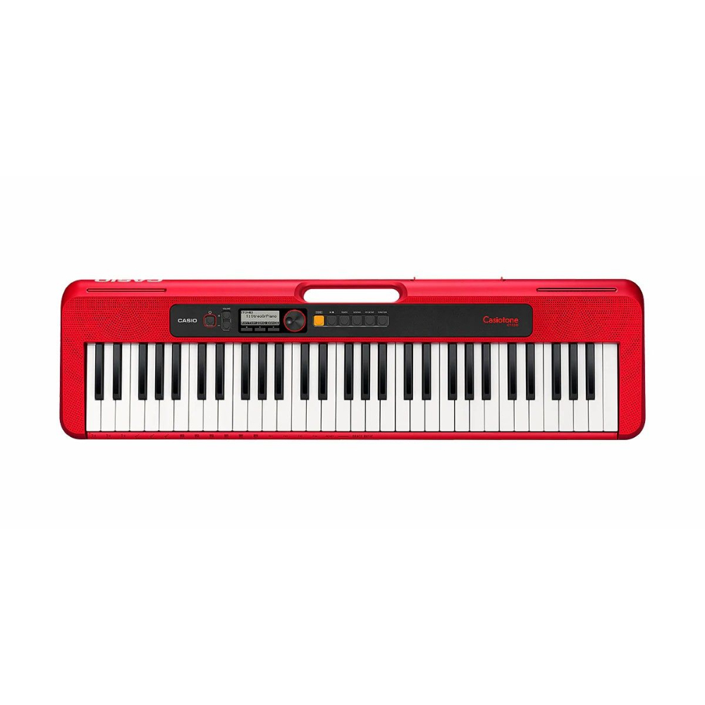Casio 61 Keys Portable Music Keyboard, Maximum Polyphony 48, 400 built-in tones, 77 built-in rhythms, 60 Tunes, USB to host, RED, CTS200RDC2
